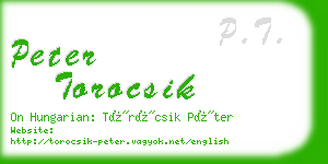 peter torocsik business card